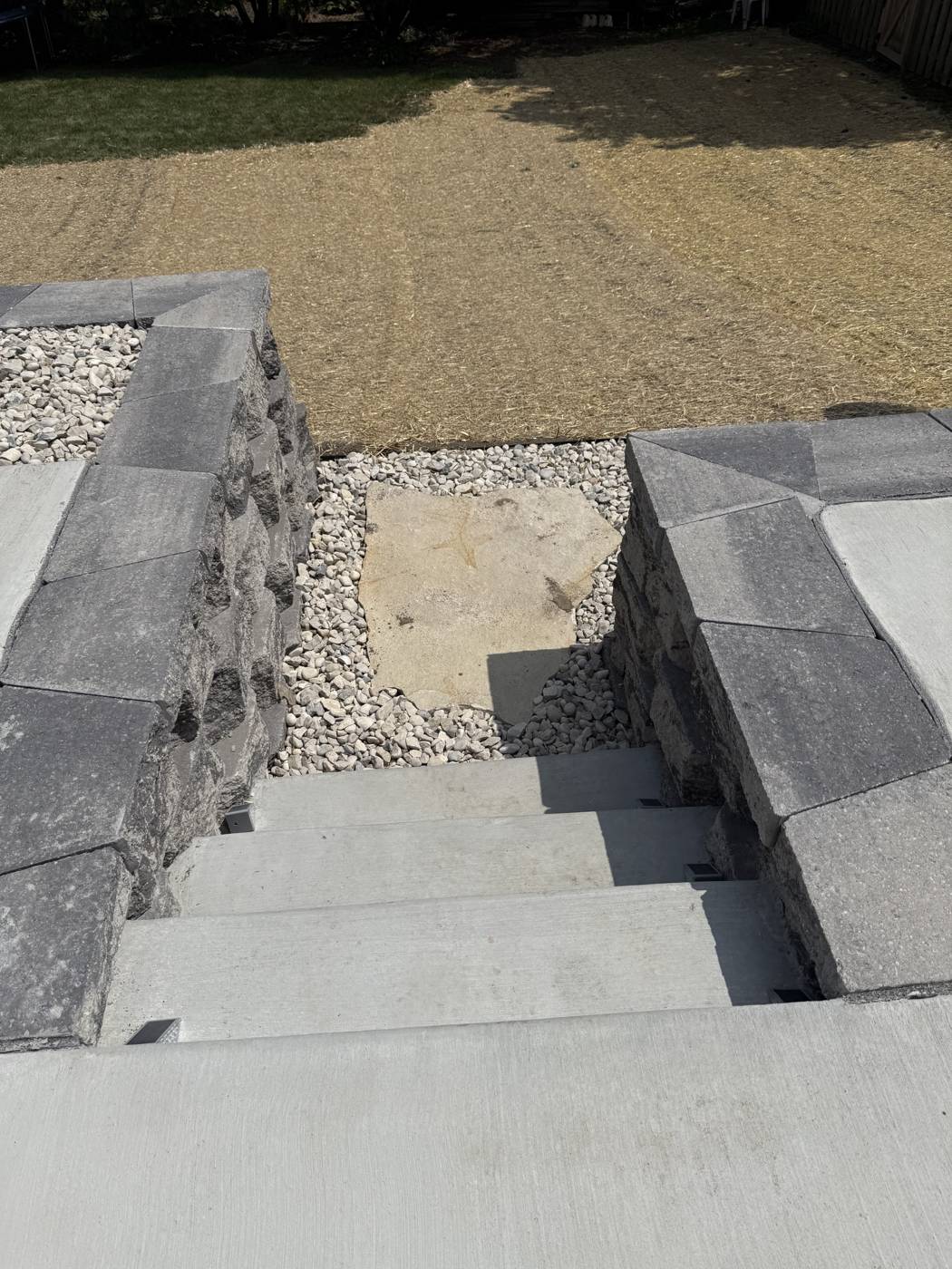 Flagstone patio installation